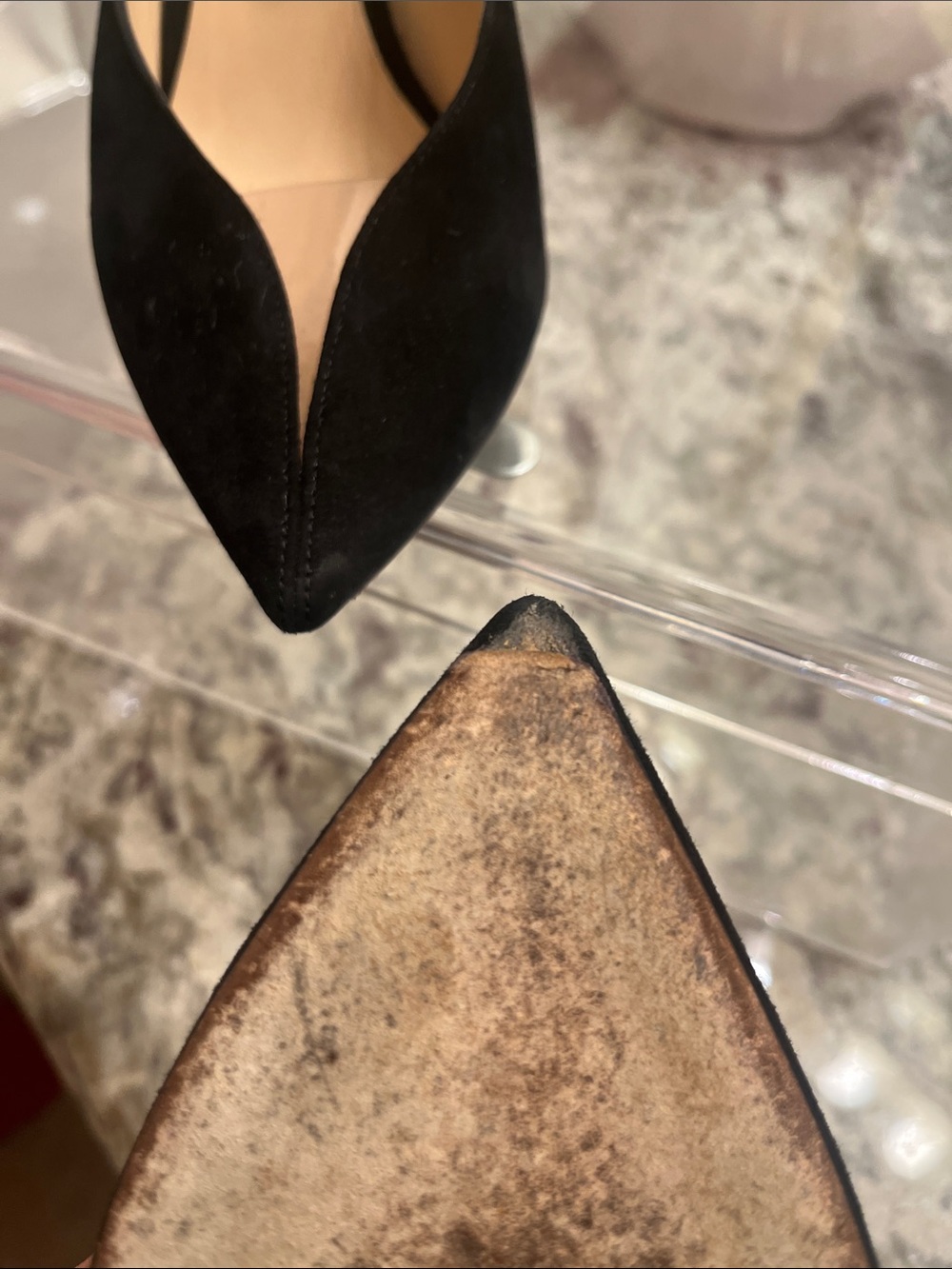 Jimmy Choo Black Suede Pointed Pumps with V-Cut - Picture 8 of 8